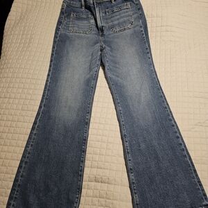 Ann Taylor Blue Flare Wide Leg Jeans